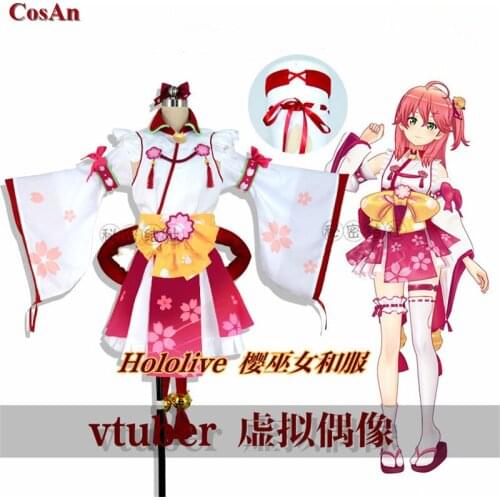 Anime Vtuber Hololive Sakura Miko Cosplay Costume Fashion Lovely Printed Kimono Activity Party Role Play Clothing Custom-Make
