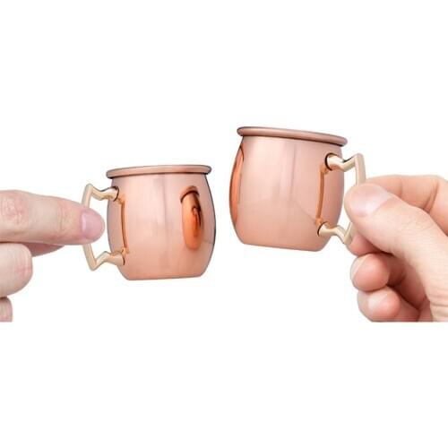 Moscow Mule Mug Marble Moscow Mule Double Walled Copper Mugs Cup,100% Pure Solid Copper Cups with Brass Handles Finish