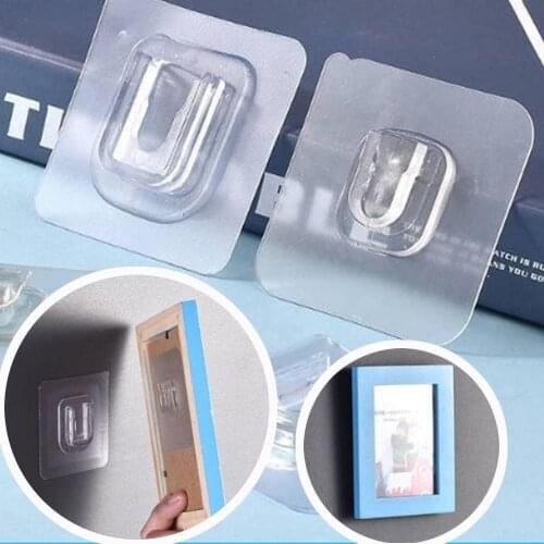 20/10/1 Pcs Double-sided Adhesive Wall Hooks Pairs Household s Seamless Hooks Reusable Anti-slip Wall Mounted Hook Organizer