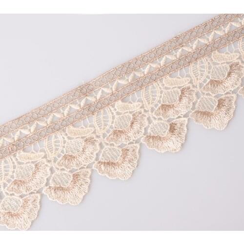 Cusack 2 Yards 10.5 cm Beige Lace Trims Ribbon for Garment Dress Sofa Cover Curtain Home Textile DIY Crafts Doll Lace Fabric