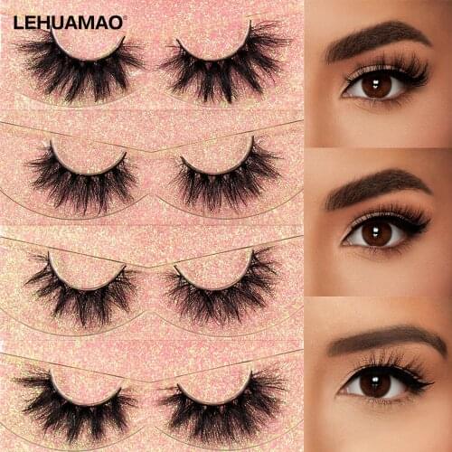 LEHUAMAO Makeup Eyelashes 3D Lashes Reuse Fluffy Thick Mink Eyelash Volume Wispy Lash Dramatic Natural Cruelty Free Soft Lash Z