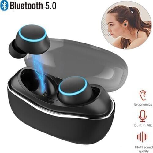 Bluetooth Earphones Mini In ear TWS Headset Handsfree Gaming Driving Sport Earbuds with Mic Charging Case for iPhone Android