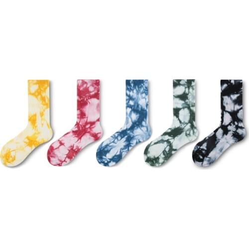 Hot Fashion Men/Women Socks Cotton Colorful Psychedelic Graffiti Tie dyeing funny Skateboard cute Harajuku Hiphop tube socks