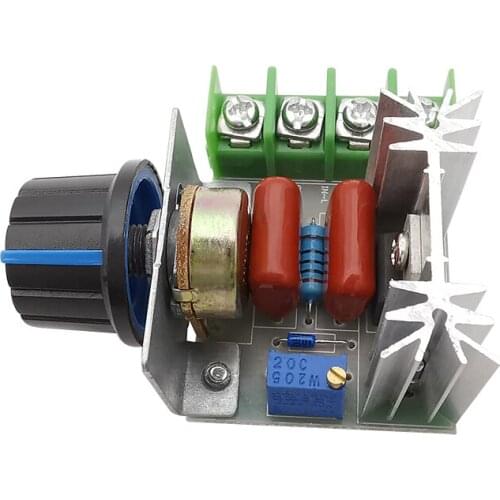 1Pcs AC 50-220V 25A 2000W Motor Speed Controller SCR High-Power Electronic Voltage Regulator Module LED Dimmers Speed Control