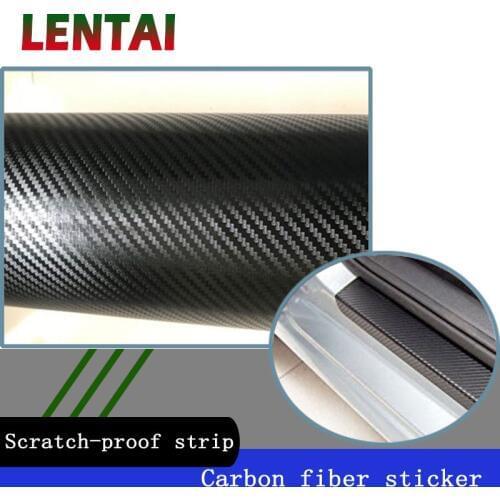 LENTAI Car Door Plate Stickers Carbon Fiber Anti Scratch Decal For BMW E46 E60 Ford focus 2 Mazda 3 Volkswagen Polo Golf 4 Skoda