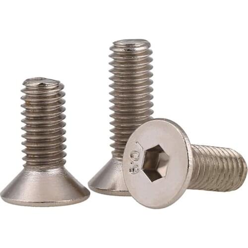 Nickel Plated 10.9 grade countersunk head socket head screw flat head socket head Bolt M5 M6 M8