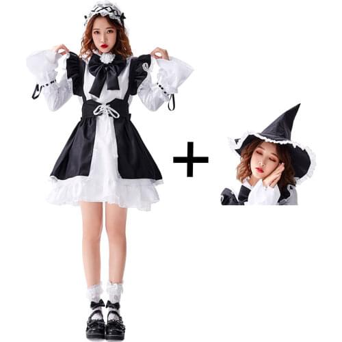 Japanese Halloween Dress Anime Cosplay Maid Lolita Maid Costume Carnival Party Black Red Boy Girl Tutu Stage Performance Clothes