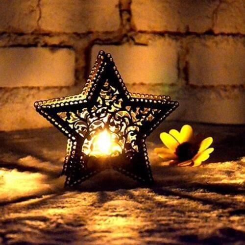Moroccan Garden LED Candle Holder Lamp Holder Garden Patio Decor Star Shape Childrens Bedroom Decoration Photo Prop