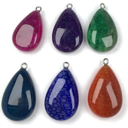 Natural Stone Agates Pendant Water drop shape Pendants Exquisite for Jewelry Making DIY Necklaces Accessories size:12x32mm