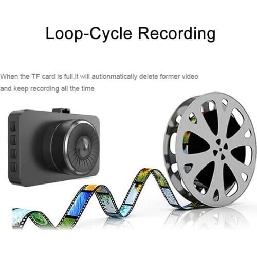 Portable Car Camera 170° DVR 1080P HD 3Inch Durable Dash Cam Driving Recorder Universal