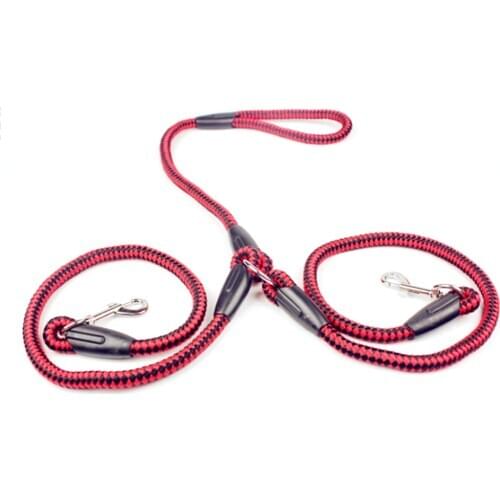 OUTAD Nylon Ribbon Double Dog harness Leash Adjustable Training Leash Cats Dogs Harness Collar Leash Strap Belt Drop Shipping