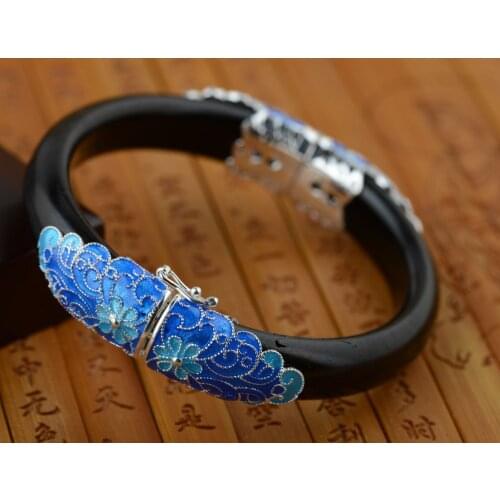Sandalwood BRACELETS WHOLESALE S925 silver inlaid antique jewelry craft Shaolan female opening ancient Silver Carved