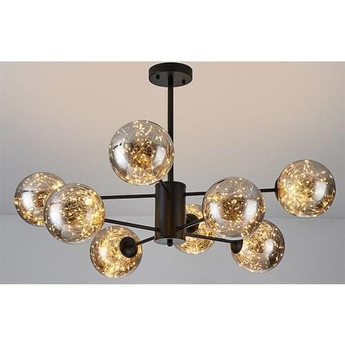 Living room chandelier modern simple Nordic Light luxury sky star bedroom restaurant magic bean clothing store Chandelier