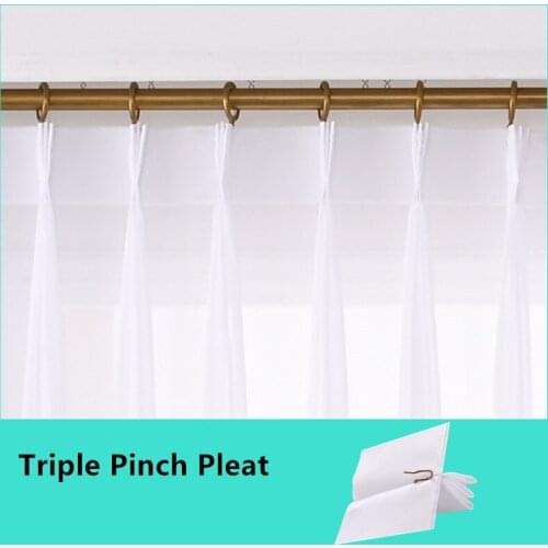 Triple Pinch Pleat Super Soft Snow Pure White Chiffon Window Tulle Curtains for Living Room Sheer Veil Voile Bedroom Drapers