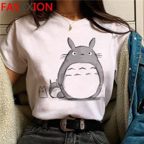 Totoro Studio Ghibli top tees clothes women ulzzang harajuku kawaii tumblr white t shirt streetwear clothes summer top harajuku
