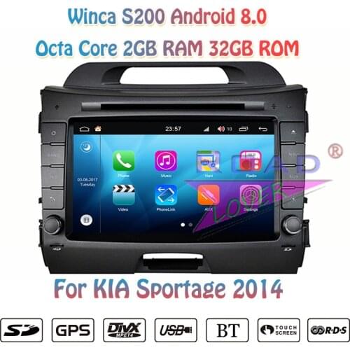 Winca S200 Android 8.0 Car DVD Player Radio For KIA Sportage 2010 2011 2012 2013 2014 Stereo GPS Navigation Automagnitol Two Din
