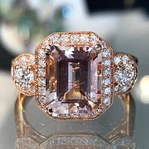 YSDLJG Luxury Women Cubic Zircon Promise Rings for Women Romantic Lady Wedding Finger Rings Elegant Engagement Fashion Jewelrys