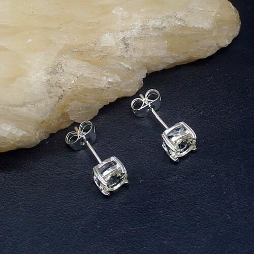 Hermosa Royal Charming Yellow Citrine Shiny Genuine 925 Silver Stud Earrings Jewelry Gifts for Women Girls 20214165