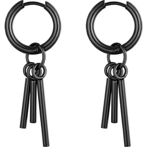 1pair Rock Punk Hiphop Stainless Steel Earrings Unisex Circle Ear Stud Piercing Clip Earrings Jewelry For Men Women Wholesale