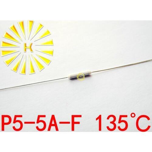 100% Original P5-5A-F 135 degree Thermal-Links 5A 250V Resistance Temperature Fuse x 100PCS FREE SHIPPING