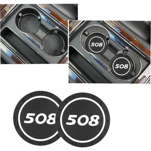 2pcs Fashion Car Coaster Silicone Epoxy Coaster Car Decoration for Peugeot 508 sw 2019 accessories