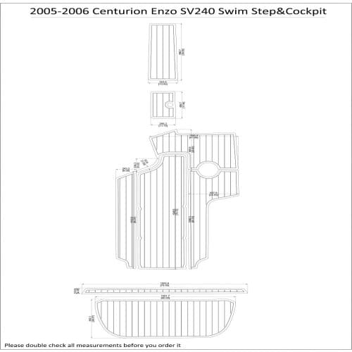 2005-2006 Centurion Enzo SV240 Swim Step&Cockpit Boat EVA Teak Decking 1/4" 6mm