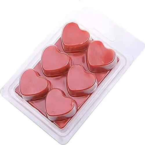 25 Packs Wax Melt Clamshells Molds Heart Shape , 6 Cavity Clear Plastic Cube Tray for Candle-Making & Soap