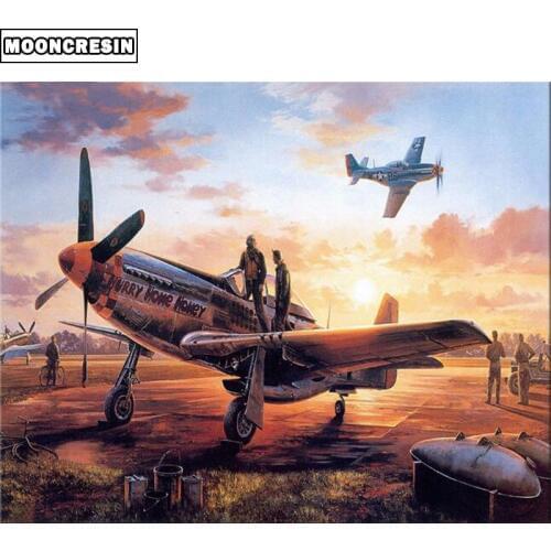 5D Diy Diamond Painting Scenic Warplane Diamond Mosaic Picture Of Rhinestone Diamond Embroidery Cross Stitch Kit Christmas Decor