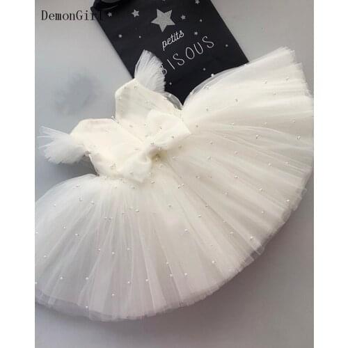 Ivory Flower Girl Dresses for Wedding Birthday Party Ball Gown Baby Girl Baptism Gown Girls First Birthday Dress