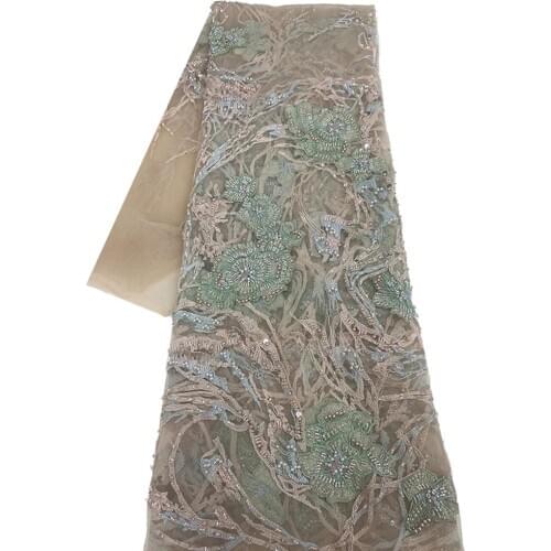 2020 New High Fashion Design Guipure Embroidery Beads Sequins Heavy Handwork African Lace Frabic Elegant Factory Price For Dress