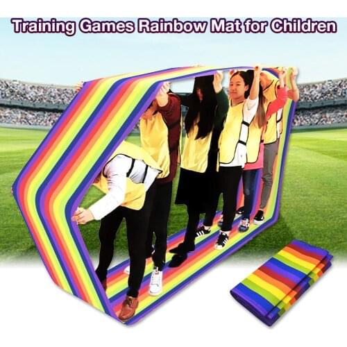 Kids Group Learning Activity Fun Playing Run Mat Training Games Rainbow Mat for Children