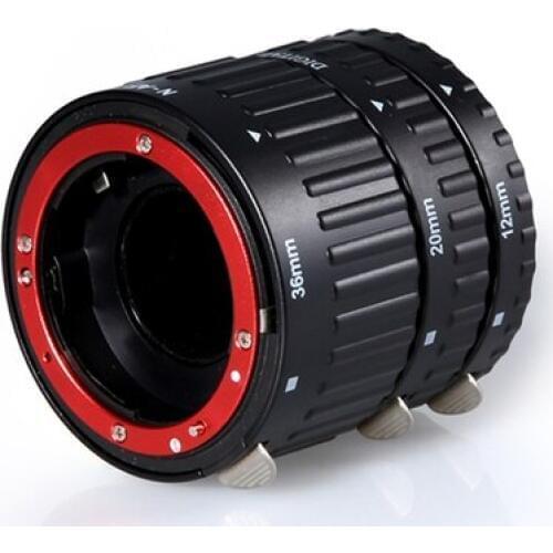 RED Color Metal Mount Auto Focus AF Macro Extension Tube Set for Nikon Camera free shipping