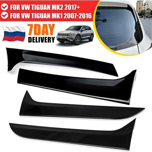 Glossy Black Window Rear Spoiler Side Wing Splitter Trim For VW Tiguan MK2 2017 2018 2019 2020+/ MK1 2007-2016 Gloss Black 2pcs