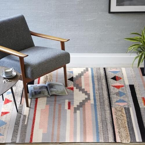 India Northern Europe Concise Modern Three-dimensional Pattern Wool Manual Carpet Concise Fresh A Living Room Bedroom Carpet