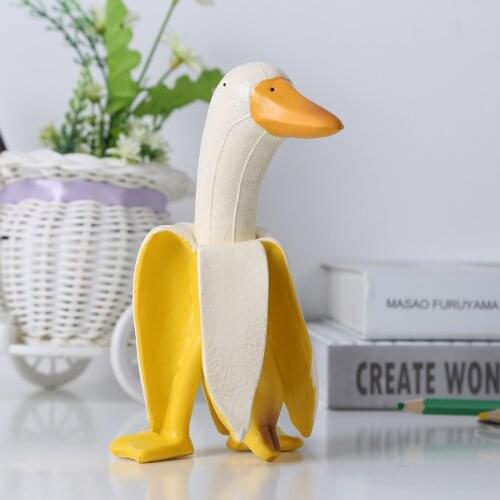 Art Banana Duck Creative Garden Decoration Sculptures Yard Garden Decor Vintage Ornament Home Statues Decoration Accessories