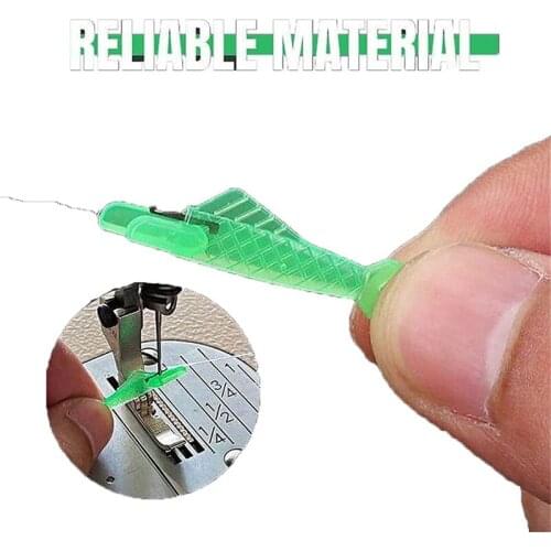 Mini Sewing Machine Needle Threader with Hook Plastic Stitch Insertion Tool Elderly Quick Automatic Changer Craft Accessories