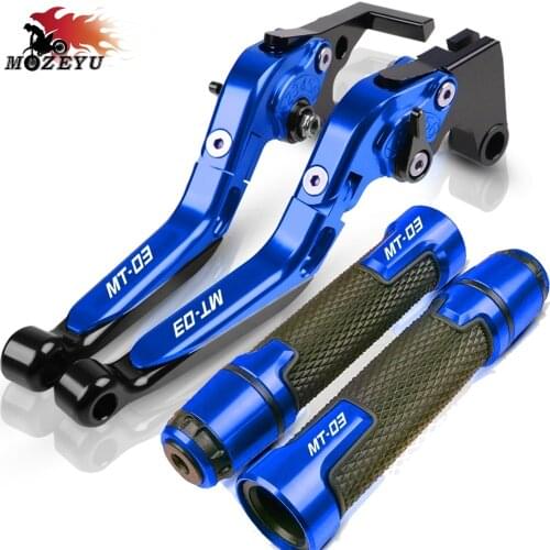 Motorcycle Accessories Extendable Brake Clutch Levers For YAMAHA MT-03 MT03 2015 2016 2017 2018 2019 Handlebar Hand Grips ends