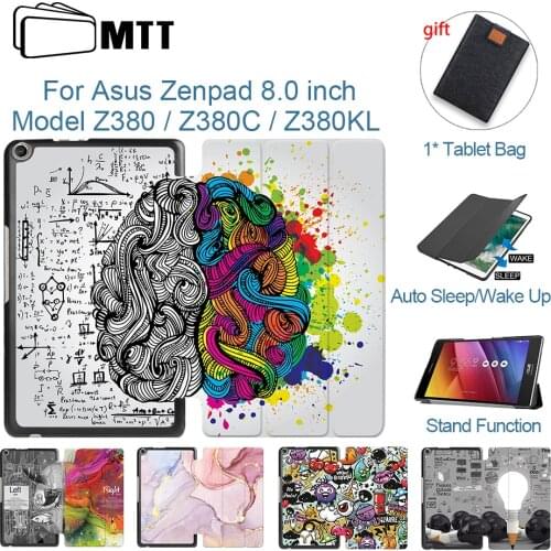 MTT Tablet Case For ASUS ZenPad 8 inch Z380 Z380C Z380KL PU Leather Folio Flip Stand Smart Cover Cartoon Protective Funda