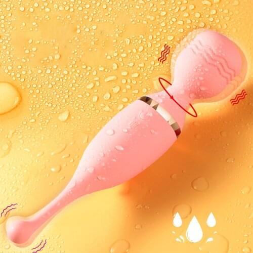 Female USB Recharge Vibrator Massager Magic Wand Powerful G Spot Clitoris Stimulator Vibrating Adult Sex Toys for Women