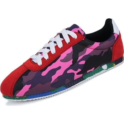 Male Breathable Comfortable Sneakers Fashion Trend Casual Footwear Lace up Wear-resistant Camouflage Men Trainers Large Size