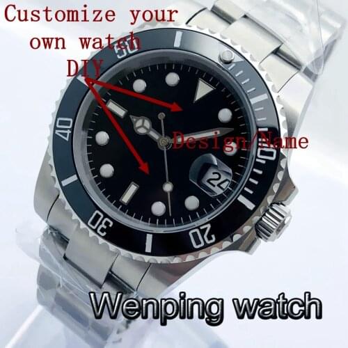 Bliger 40mm Mens Top Luxury Mechanical Watch Sapphire Glass Ceramic Bezel Date Luminous NH35 Movement Mens Automatic Watch