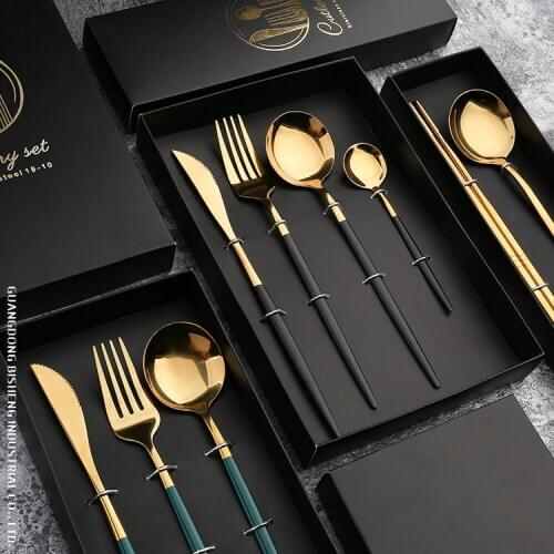 4Pcs/set Cutlery Set Stainless Steel Dinnerware Table Flatware Set Dinner Knife Fork Spoon for Kitchen Accessories Best Gift