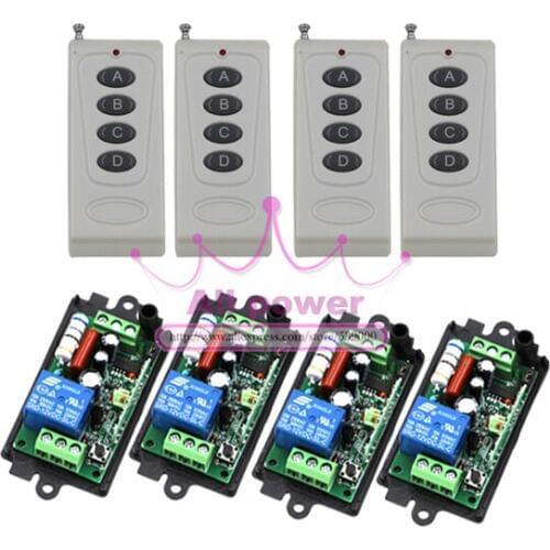 1CH RF New 220V Radio Control Relay 2 Working Ways Remote Control Switch Learning Code 315/433 MHz