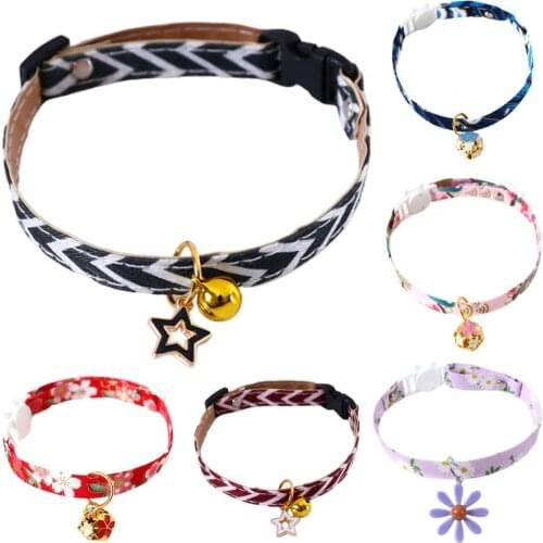 Puppy Collars Soft Cat Accessories Multicolor Adjustable Marguerite Flower Cat Collar for Pet
