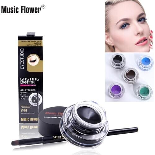 Cross Border Hot Selling Music Flower Charm Rich Eyeliner Not Smudge Waterproof Easy to Color Makeup M1009