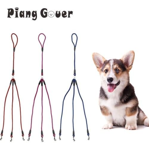Pet Lead Leashes Outdoor Supplies Nylon Dog Leashes Three Head Dog Leash For Puppy Pet Leashes