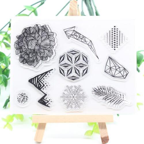 Flower Transparent Clear Silicone Stamps for DIY Scrapbooking/Card Making/Kids Christmas Fun Decoration Supplies