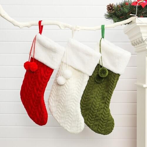 Christmas Stockings Pendant Cloth Ornaments Small Boots Pendant Christmas Solid Color Party Home Decoration Supplies Gift Bag