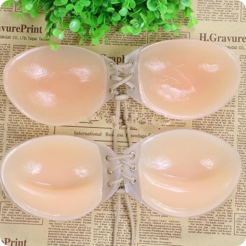 Women Silicone Self-adhesive Stick On Gel Push Up Strapless Backless Invisible Bras Adhesive Women Lady Seamless Push Up Bra