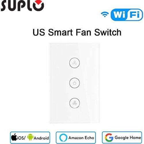 SUPLO WiFi Smart Ceiling Fan Switch APP Remote Timer and Speed Control Compatible with Alexa and Google Home No Hub Required